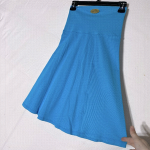 Curly Joe Blue High Waist Ribbed Skater Style Skirt S